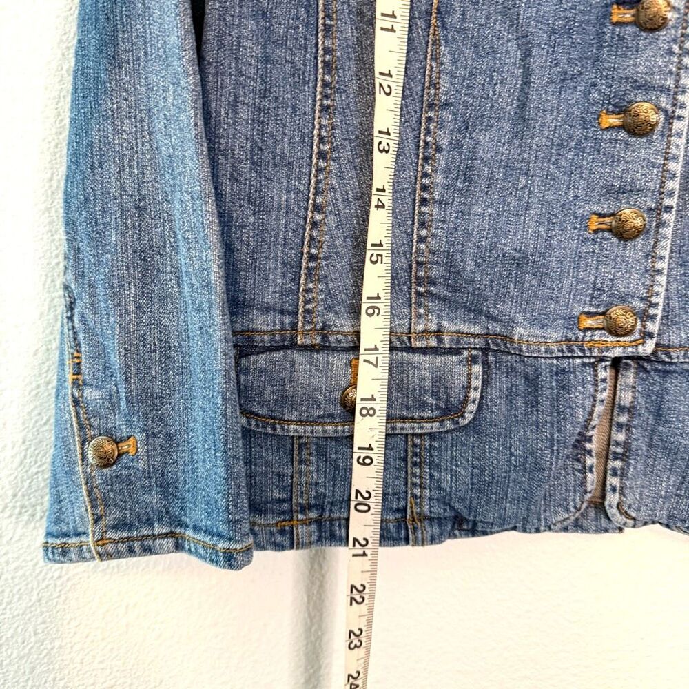 Vintage Chaps Denim Button Down Jacket Size Small - image 4